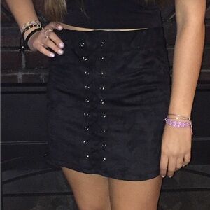 Faux suede mini skirt
